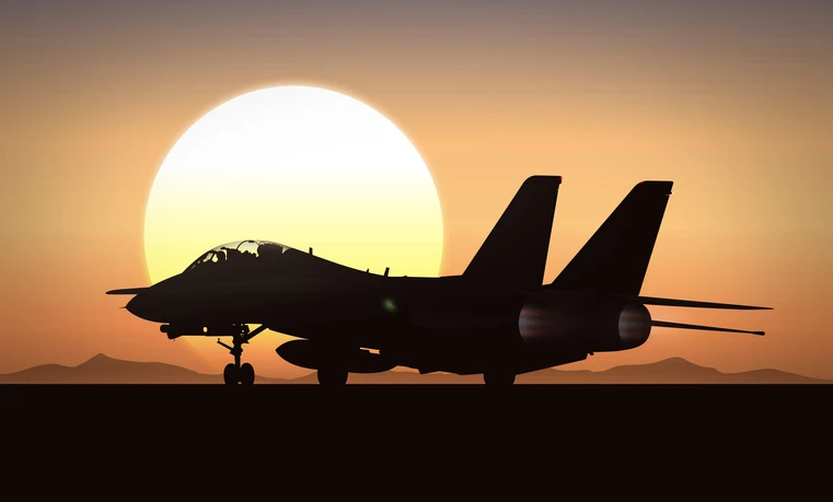 Jet Fighter in Sunrise